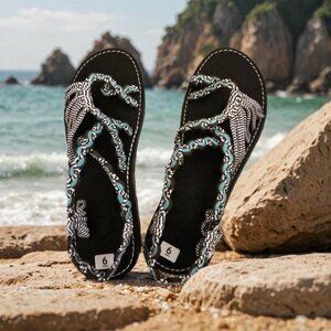 🌴 Brand New Makai Handcrafted Sandals – Stunning Turquoise